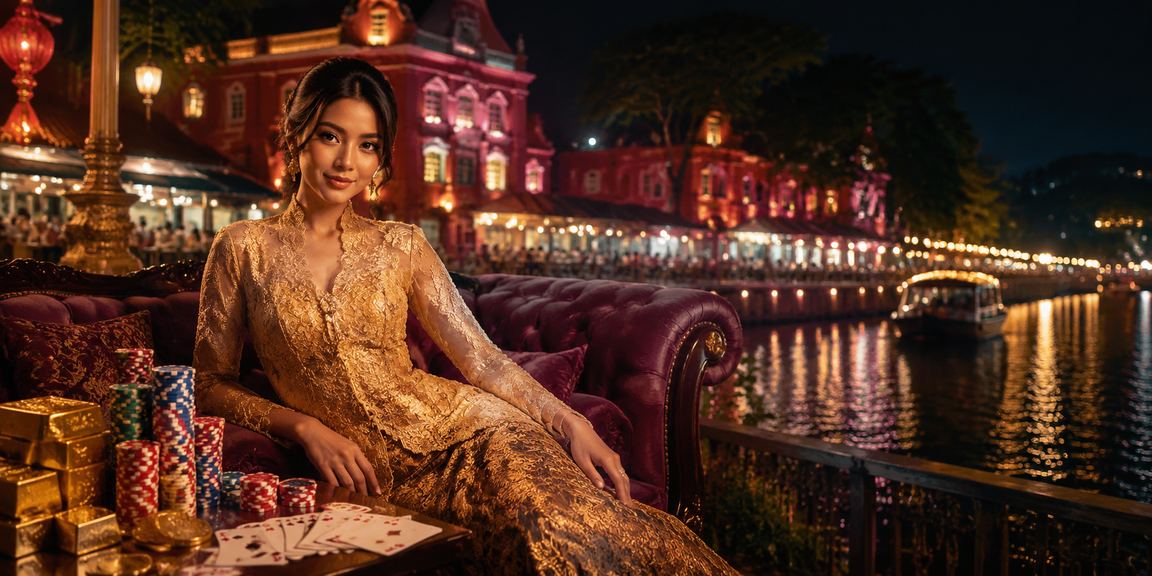 Pemain kad kasino berbaju kebaya di Melaka bermain permainan meja